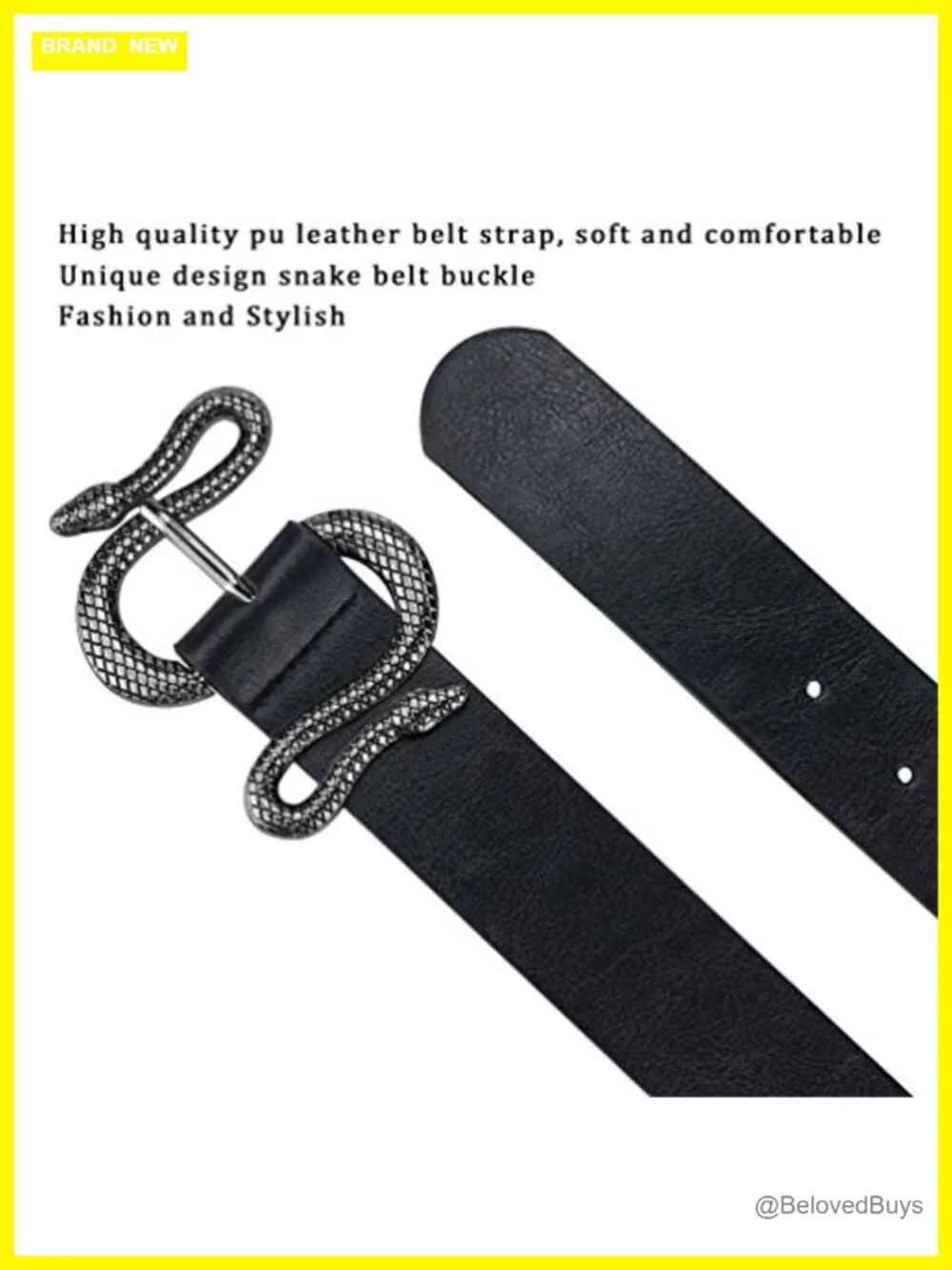 Women's Faux Leather Snake Buckle Belt Fashion Waist Belt